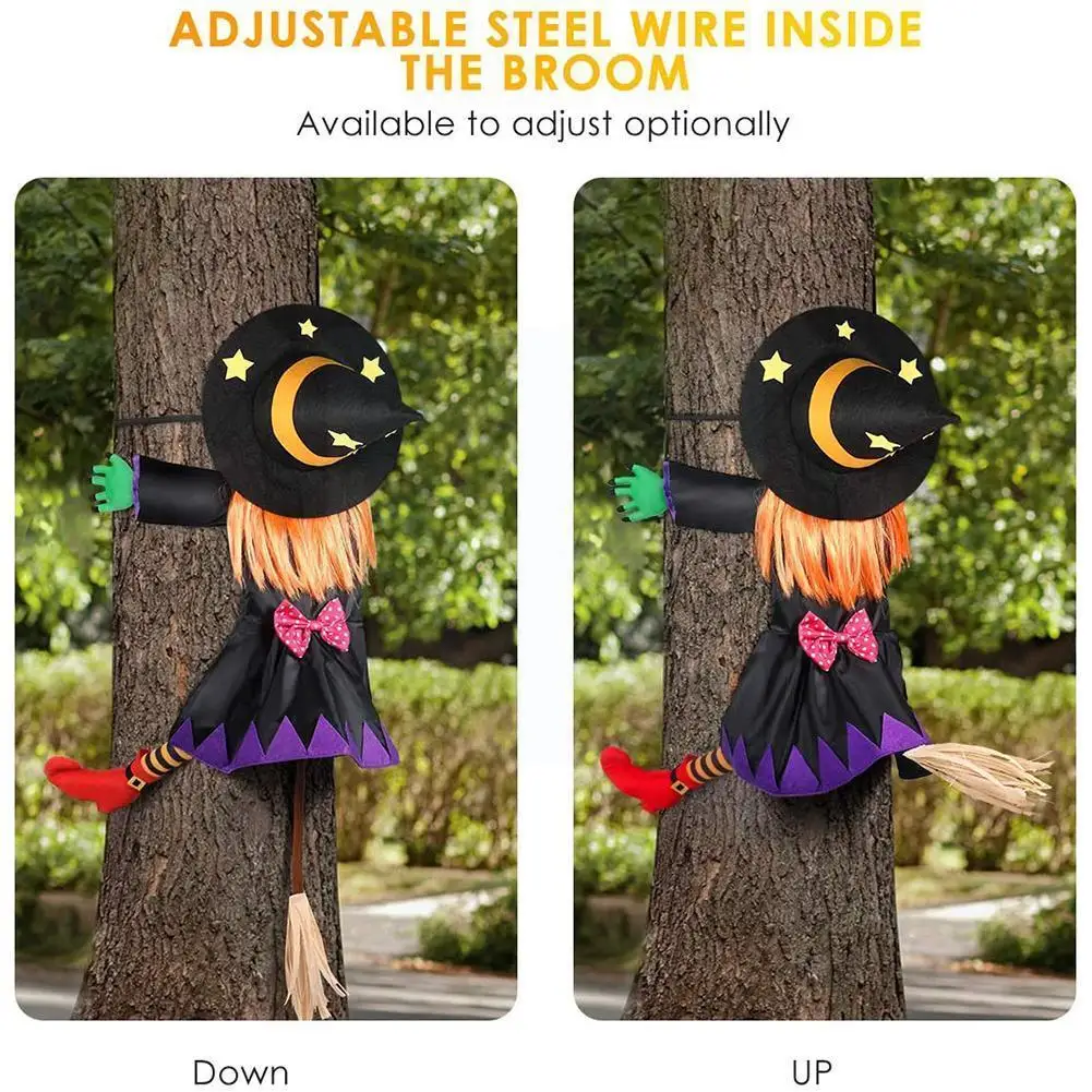 

Хэллоуин пропеллер, яркий разбивающий ведьму в дерево, забавное дерево, Hugger ведьма для Хэллоуина, украшение сада, дерево, декор O5G3