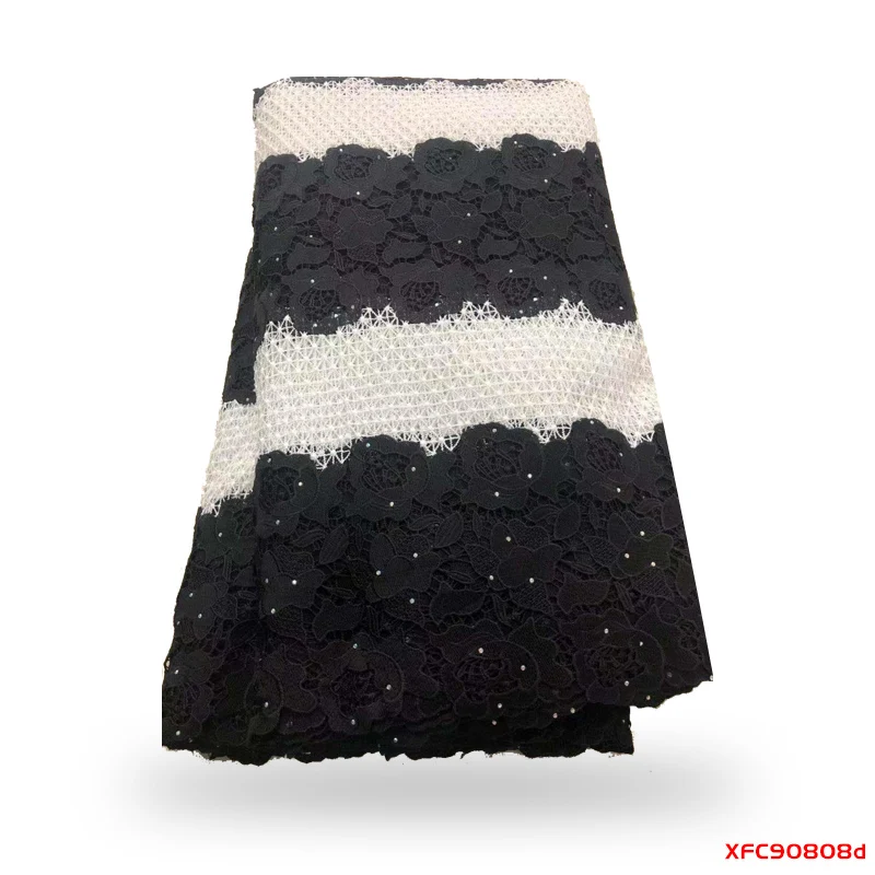 

New Arrival French cotton tulle net lace sequence Guipure lace Sewing Clothes Cord Lace Fabrics f190808