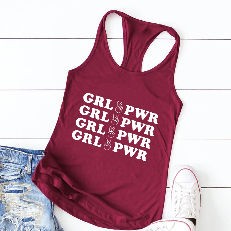 GRL PWR майка с буквенным принтом женская модная уличная одежда стильный летний