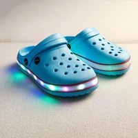 kids girls baby neon led lights crocks slippers summer mules sandals garden clogs shoes eur size25 26 26 27 28 29 30 31 32 33