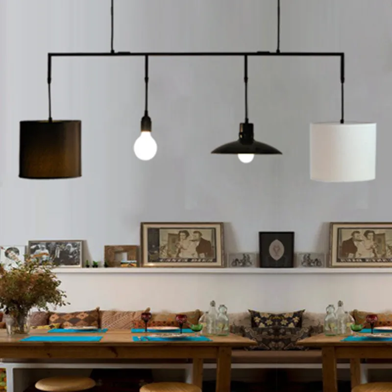 Goedkoop Noord Loft Black Iron Biljart Industrie Combinatie Kroonluchter Voor Bar Cafe Thuis Verlichting Applique Murale Armatuur