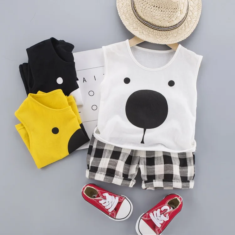 Одежда для малышей Новинка лета 2020 Детский костюм без рукавов комплект маленьких