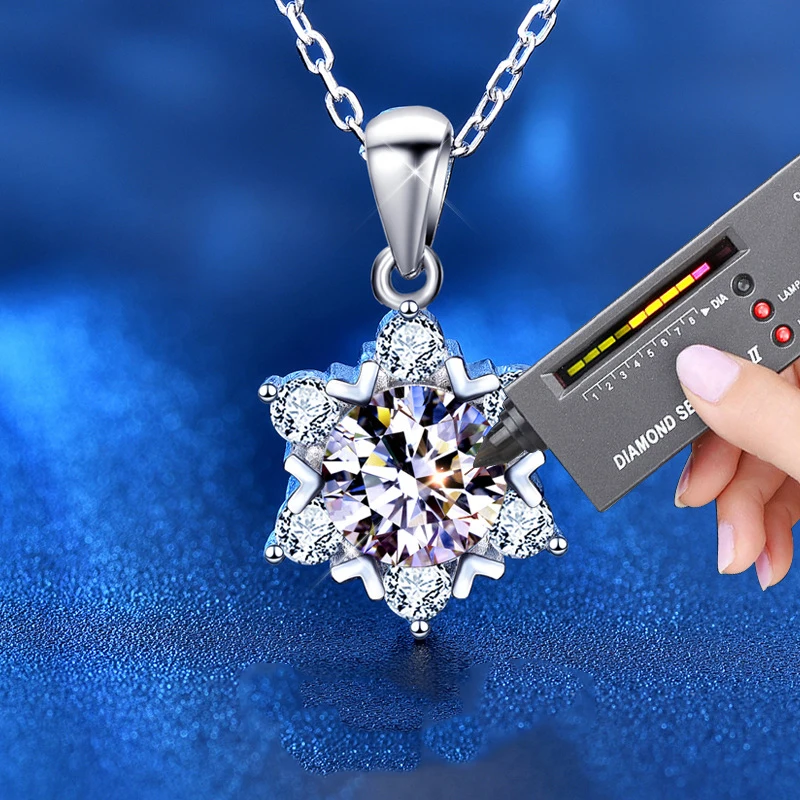 Муассанит ожерелье 0.5CT 1CT 2CT 3CT VVS лаборатории с алмазными подвесками замшевые