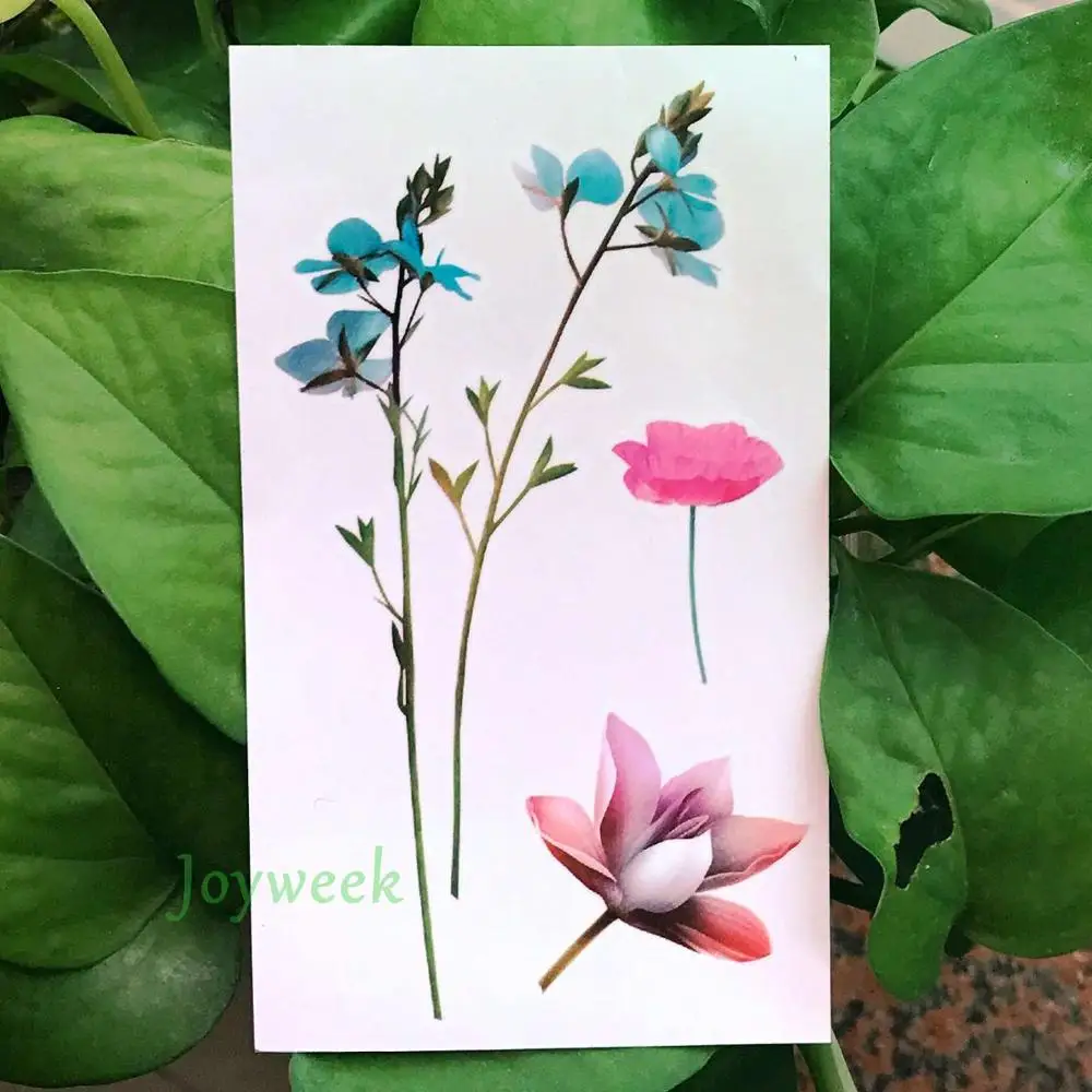 Водонепроницаемые временные тату-наклейки сливы лепестки бабочек сексуальные