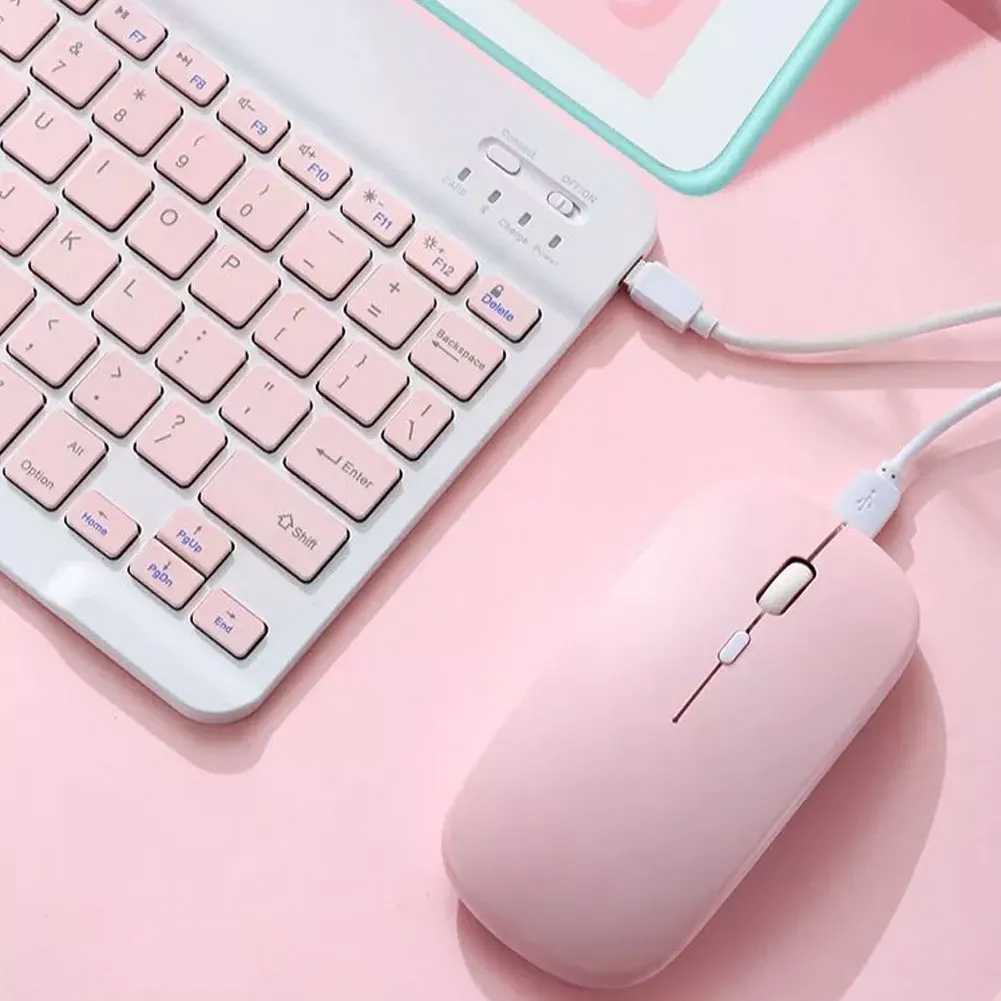 

Slim Portable Mini Wireless Bluetooth Keyboard And Mouse For Tablet Laptop Smartphone IPad IOS Android Phone Russian Spanish