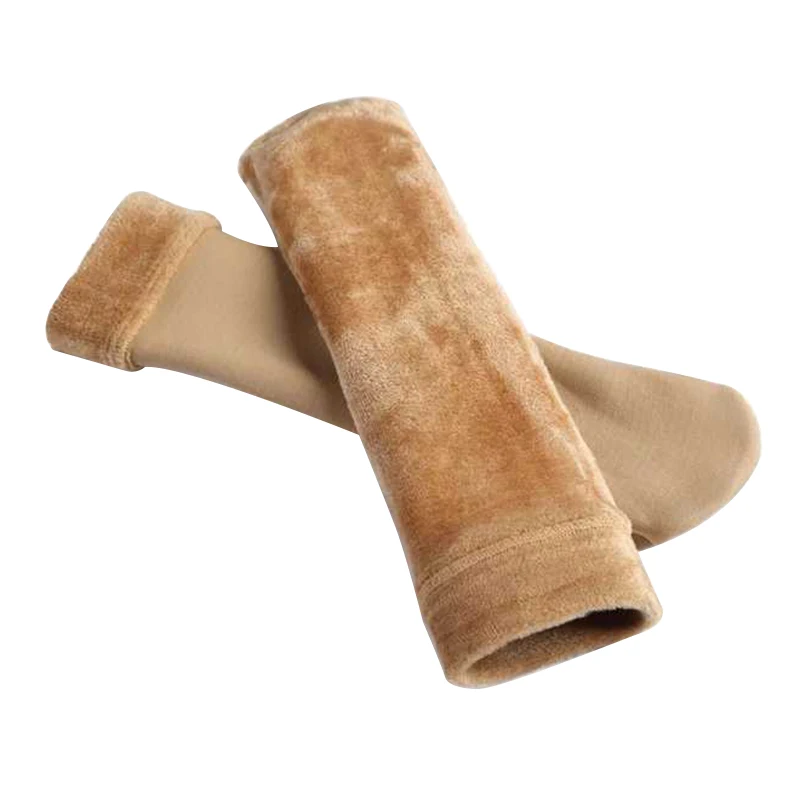

2 Colors Winter Soft Warm Cozy Thermal Fleece Socks Warm Warmer Home Socks Winter Autumn Seamless Socks For Children And Women