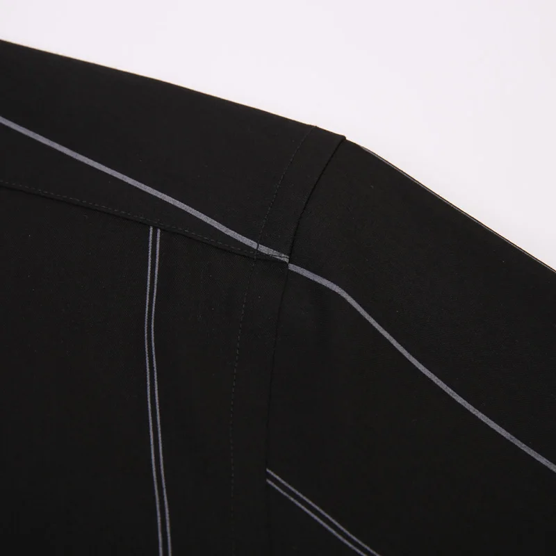 Летняя Повседневная рубашка в Вертикальную Полоску с коротким рукавом Без