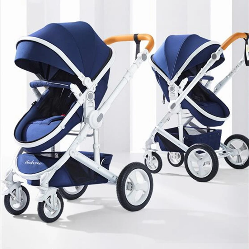 Высокая пейзажная Регулируемая Роскошная детская коляска 3 в 1 портативная