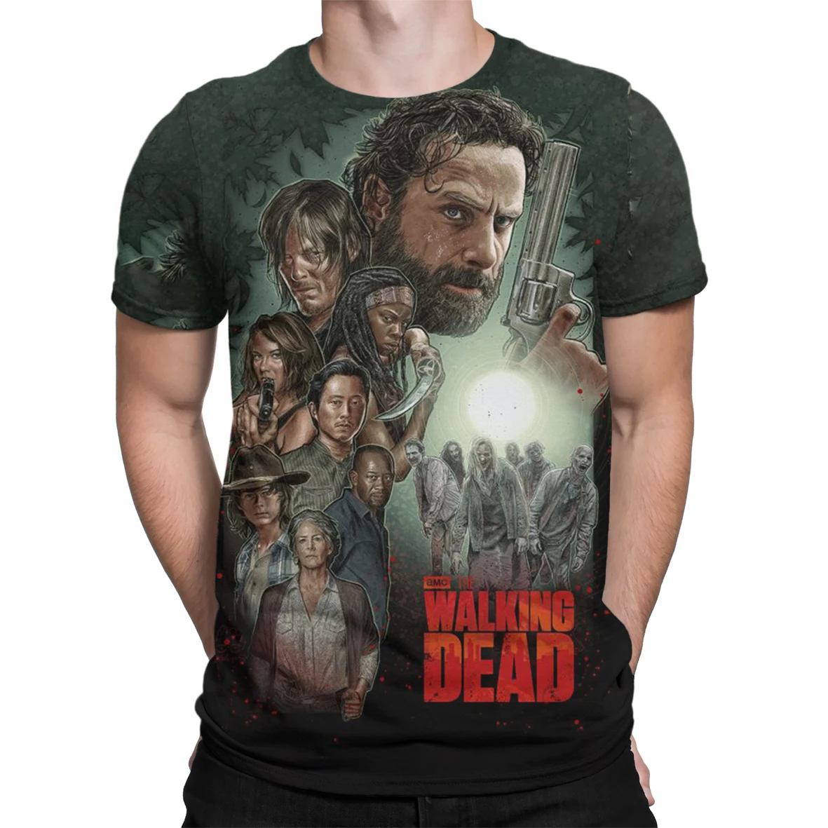 

Hot TV Show The Walking Dead Oversized t shirt Tops Male Tees Harajuku 3D Printing Men's T-shirt Streetwear Men T-shirts