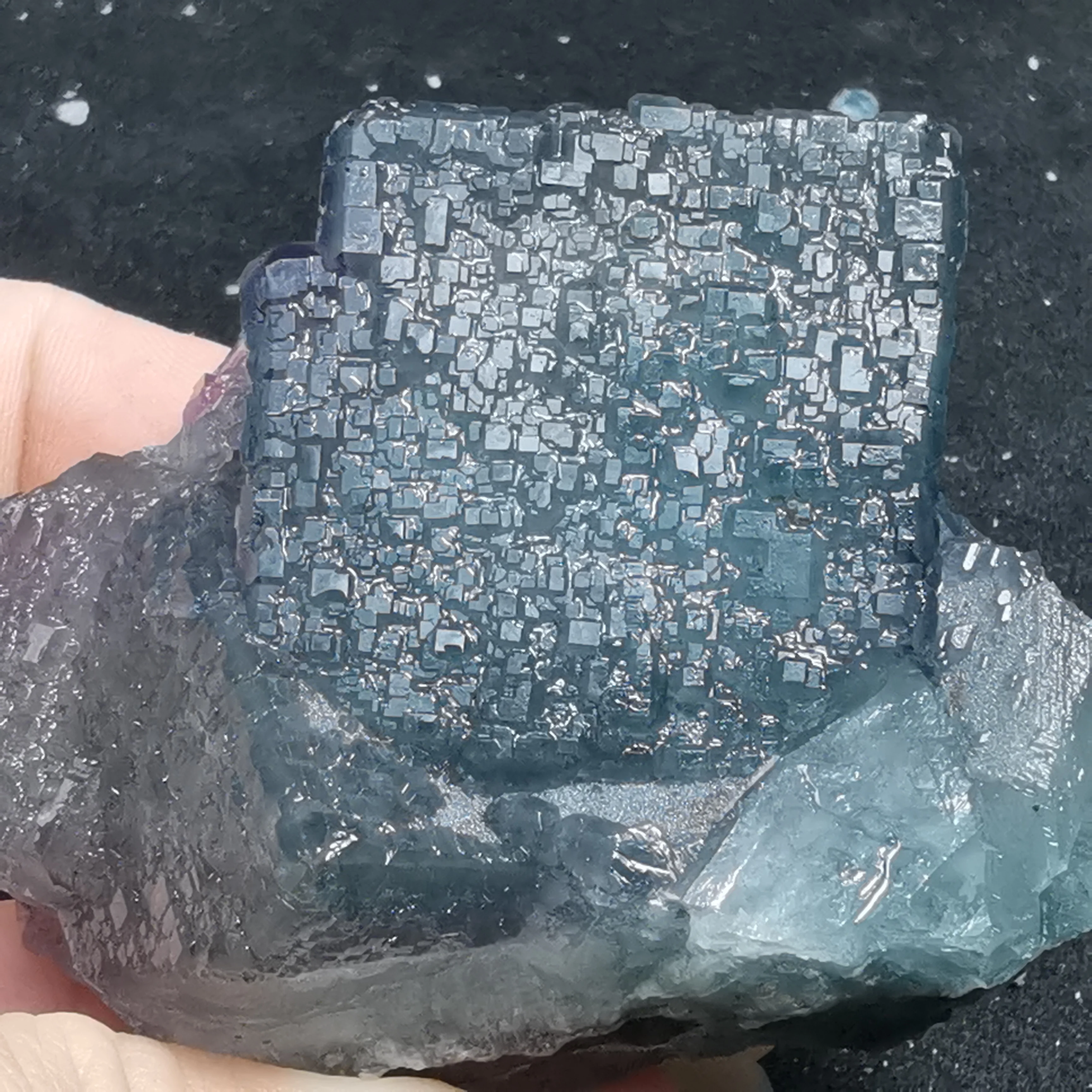 

171.1Natural crystal, blue green fluorite, crystal mineral, crystal specimen