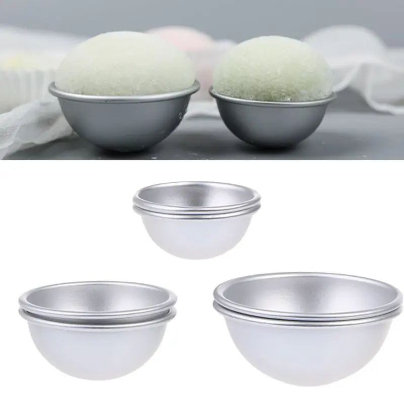 

6 PCS 3 Sizes DIY Metal Bath Bomb Mold 2 Set For Crafting Your Own Fizzles