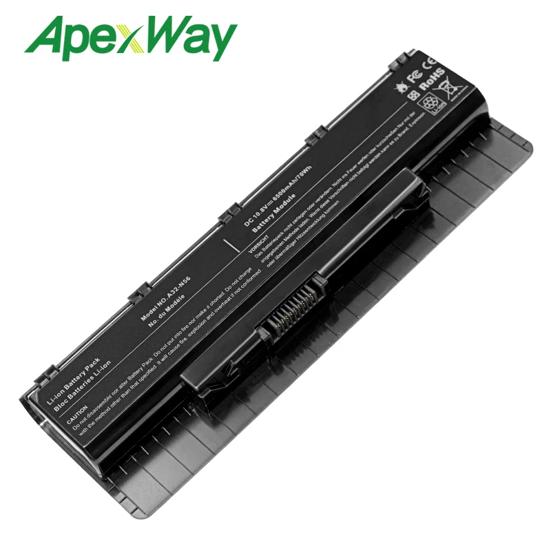 ApexWay 6 ячеек 11 1 v A32 N56 Аккумулятор для ноутбука ASUS N46 N46V N46VJ N46VM N46VZ N56V N56VJ N56VM N76 N76VZ A31 A33