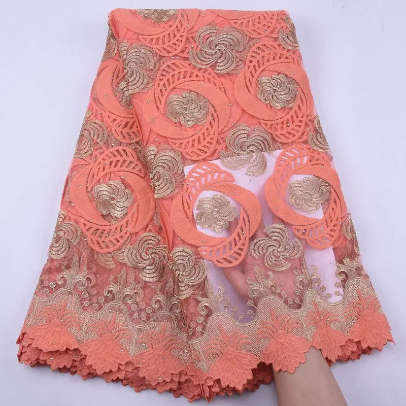 

African Stones Lace Fabric 2020 High Quality Embroidered Nigerian Net Laces Fabrics Bridal French Tulle Lace Fabric 5Yards S1915