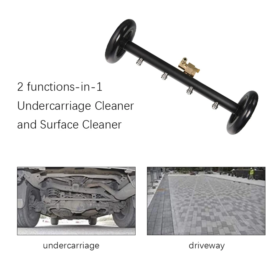 

Dual-Function Pressure Washer Undercarriage Cleaner 16 Inch Power Washer Surface Cleaner Attachment, 1/4 Inch Quick Connect New