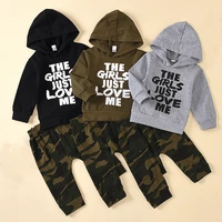 childrens suit autumn winter wear long sleeve hoodie top camouflage trousers 2piece set sports pullover casual hoodie pant suit