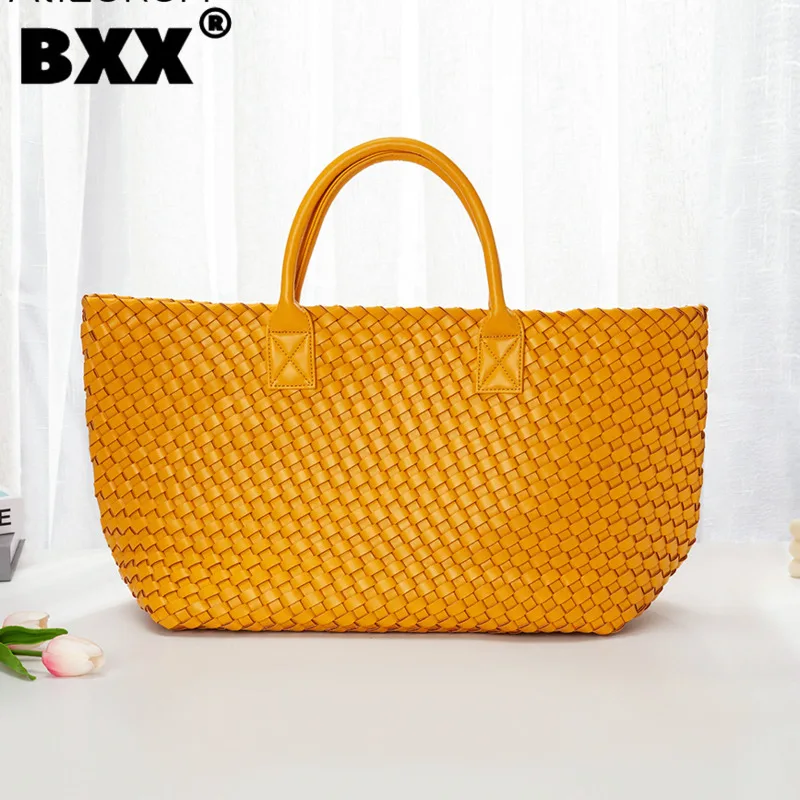 

[BXX] Женская Новая плетеная Сумка из искусственной кожи, подходящая ко всему, для девушек, Элегантная Модная Осенняя 2021 с верхней ручкой GF0600