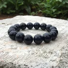 Мужской браслет из натурального синего искусственного бисера, 12 мм