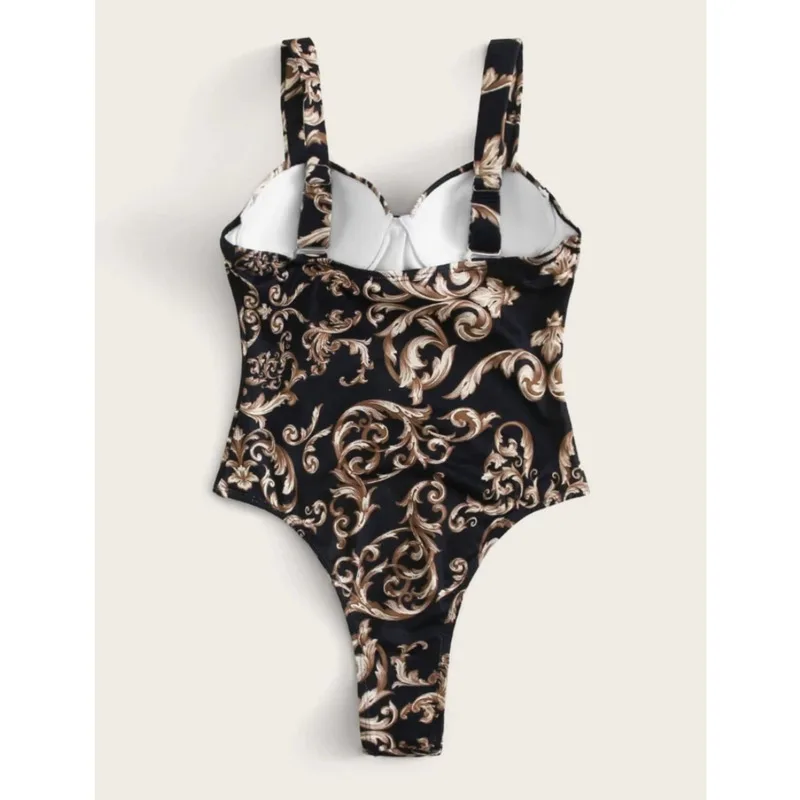 

Summer Sexy Print One Piece Swimsuit Closed Female Swimwear Push Up Body Women's Swim Wear Bathing Suit Beach Pool Bather 2021