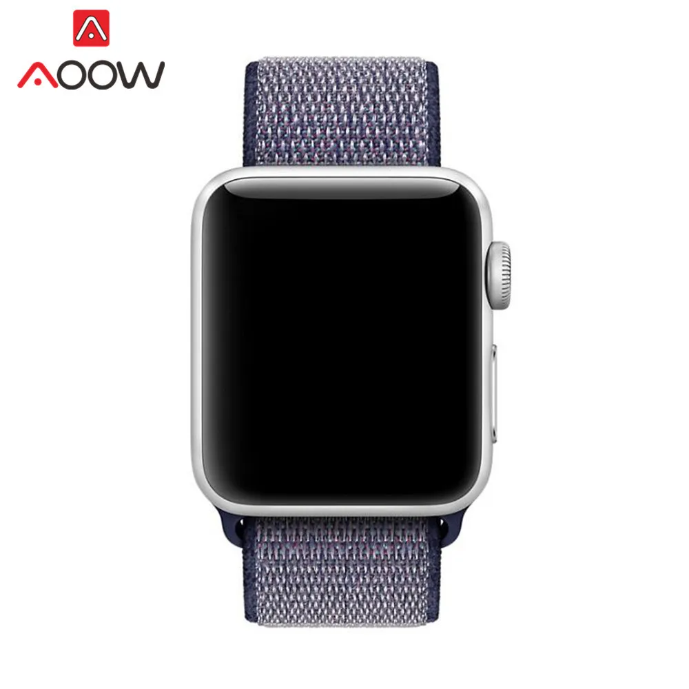 Цветной нейлоновый ремешок для часов Apple Watch 38 мм 42 мм 40 мм 44 мм тканый холщовый ремешок на липучке браслет для часов iwatch 1 2 3 4