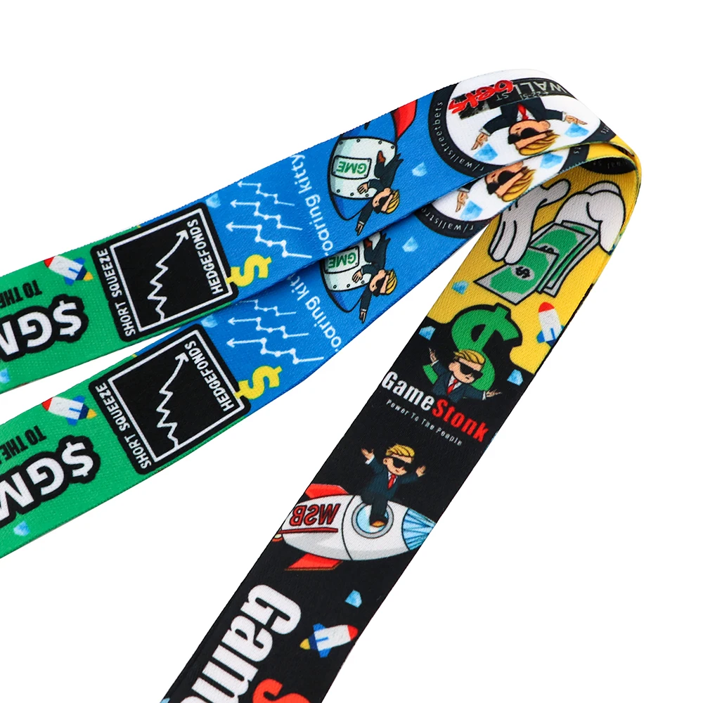 

YL285 WallStreetBets Funny Novel Wall Street Lanyard for Key lanyard Card ID Badge Holder Key Chain Hang Rope Key Rings