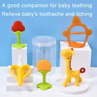high quality baby teether toy silicone chew dental care toothbrush care beads baby gift