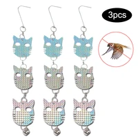 3pcs double sided woodpecker repellent discs holographic reflect scare bird away hanging reflectors for orchard garden with bell