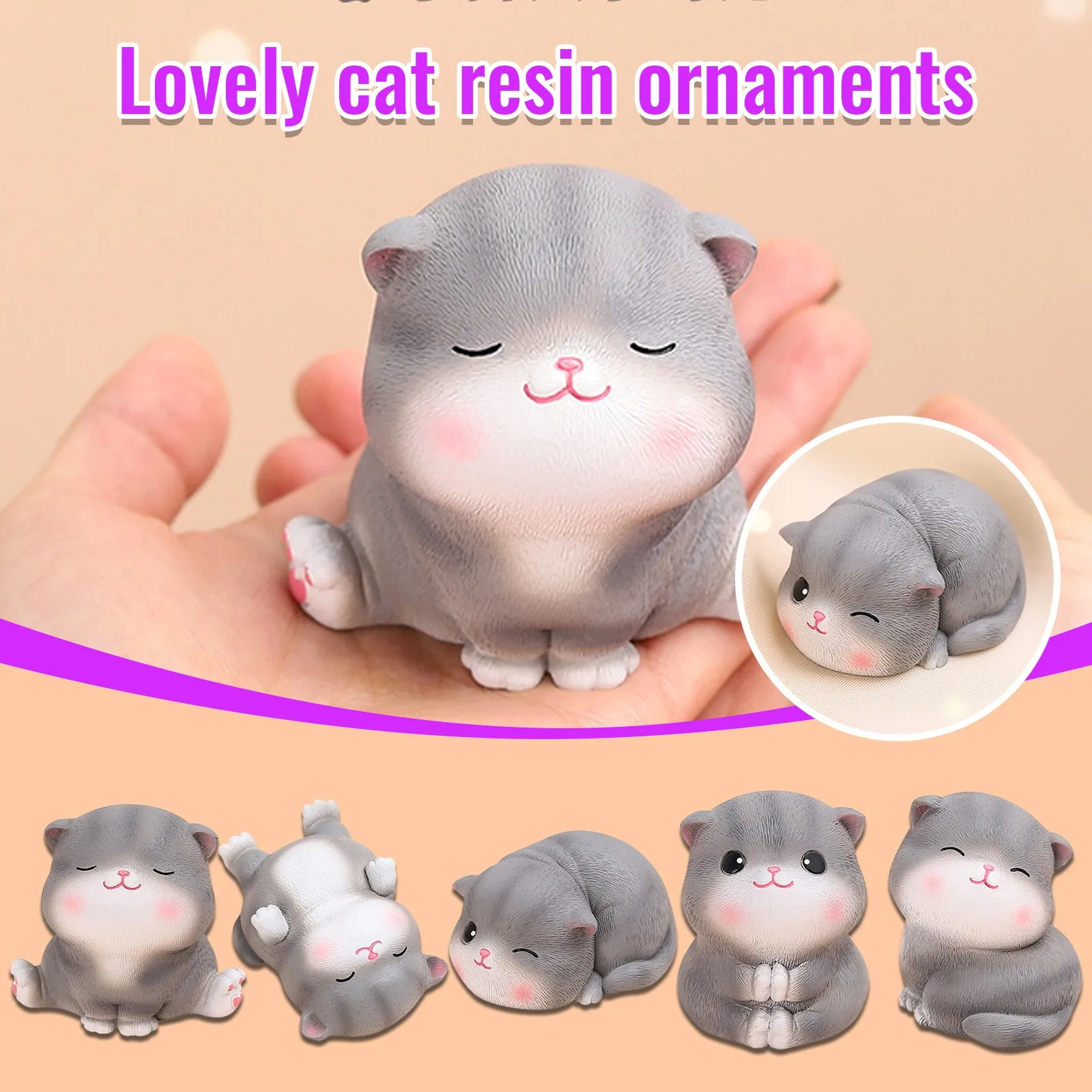 

Полимерное украшение, милая мультяшная кошка, креативный Домашний Настольный автомобиль, художественный подарок