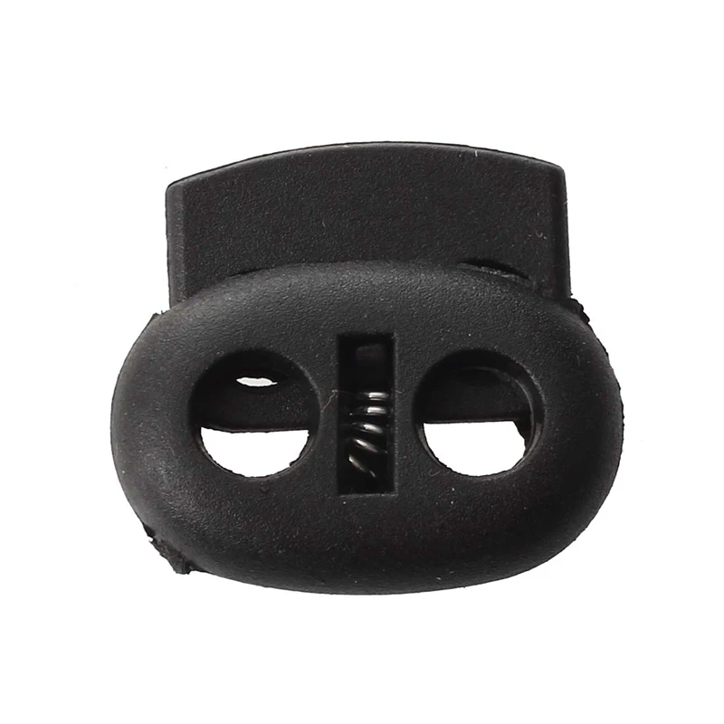 

Double Hole Spring Loaded Drawstring Rope Cord Locks Black 40 Pcs
