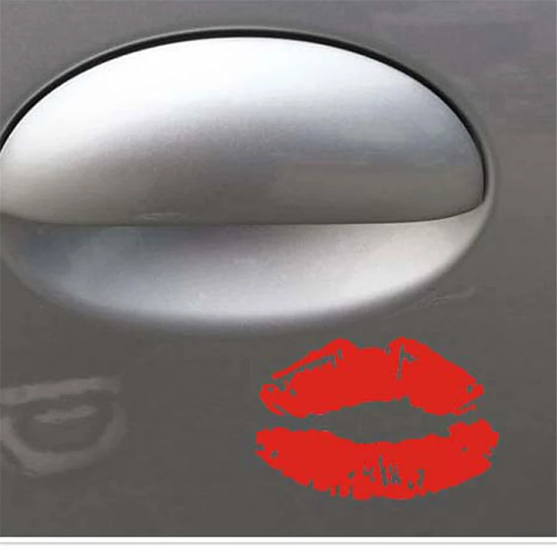 В виде красных губ стикер изображающий поцелуй Авто Стикеры автомобиль грузовик