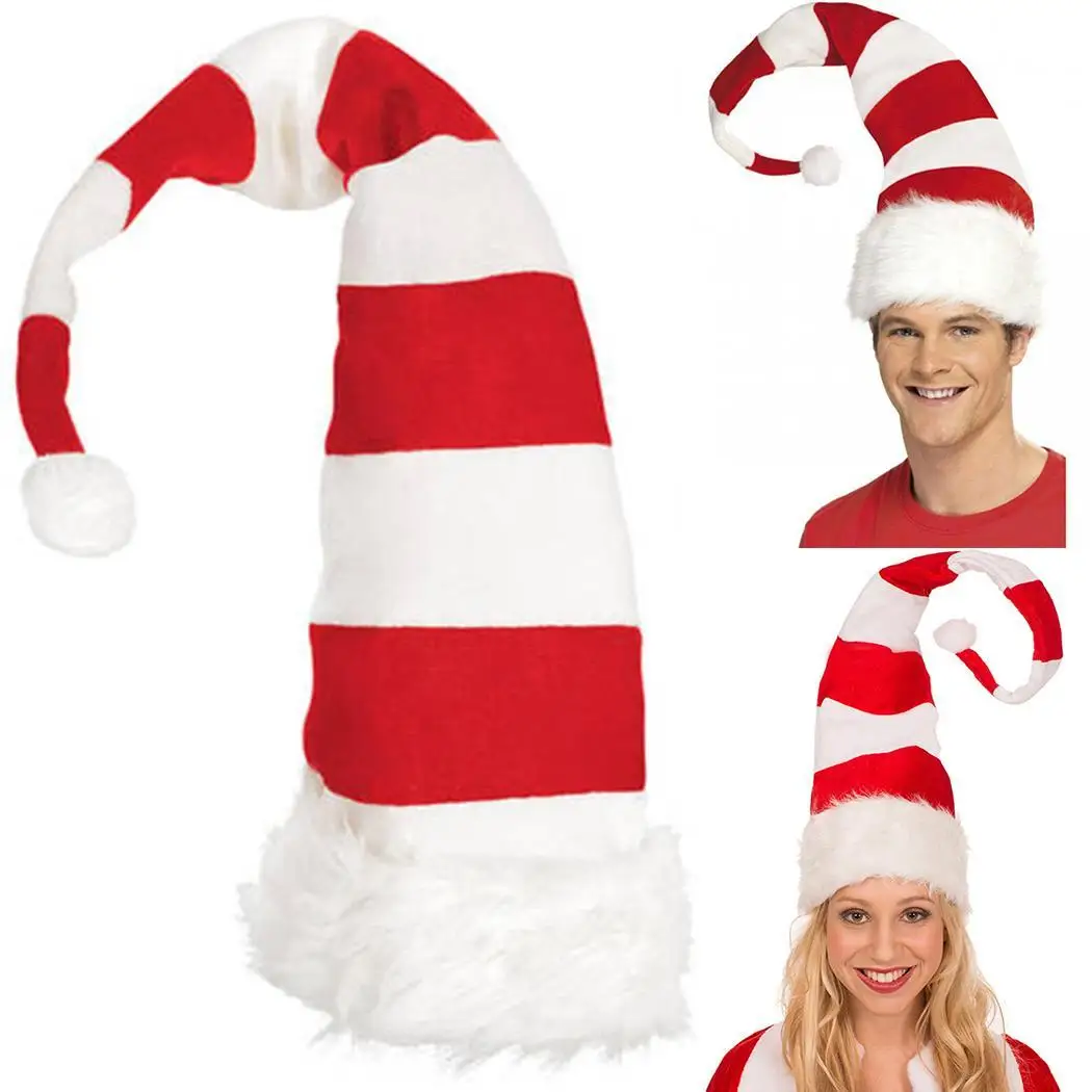 Женские красные белые полосатые длинные милые рождественские вечерние