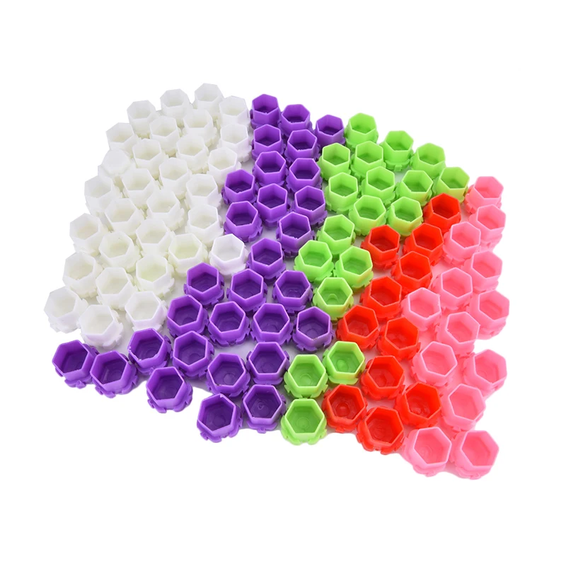 

100pcs Disposable Caps Microblading Pink Ring Tattoo Ink Cup For Tattoo Needle Supplies Accessorie Makeup Tattoo Tools