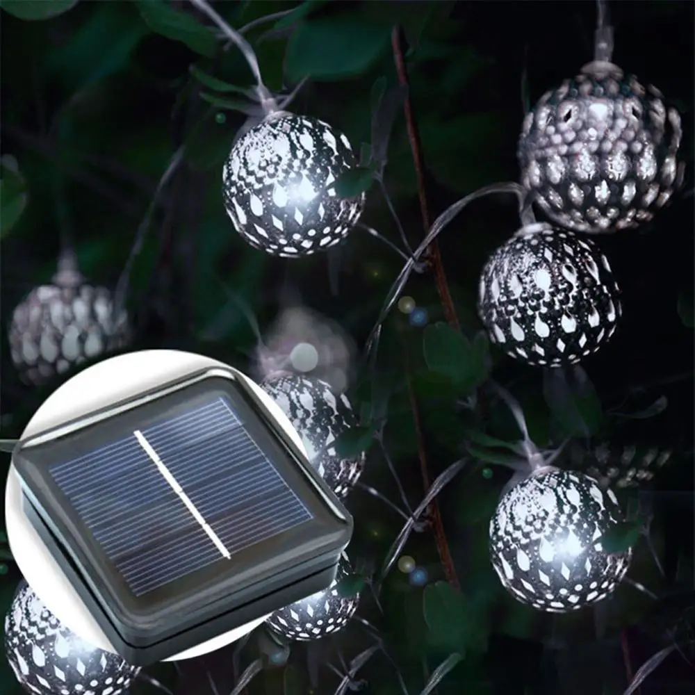 10 светодиодных шариковых светильников на солнечных батареях наружные гирлянды