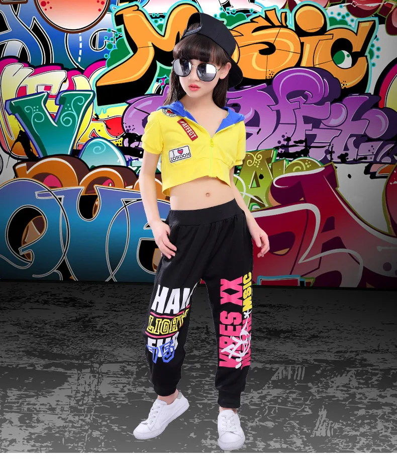 Модная одежда для джазовых танцев пальто костюмы штаны в стиле хип-хоп детская