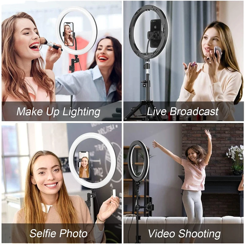 

10inch Photo Ringlight Dimmable Selfie LED Ring Light USB Video Lights With Tripod Stand Rim Of Lamp To Make TikTok Youtube