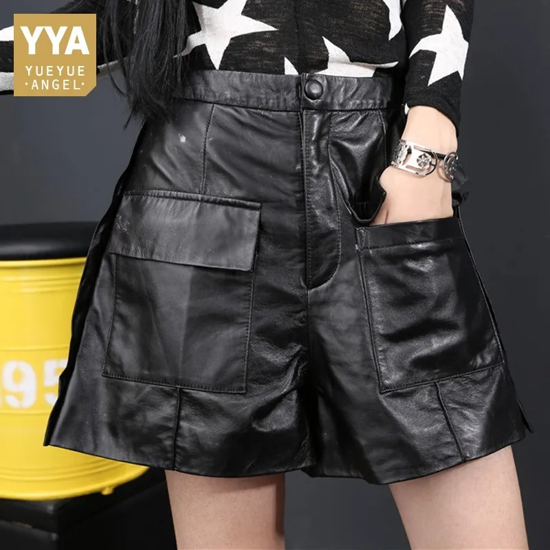 Женские широкие шорты с карманами на осень и зиму | Женская одежда