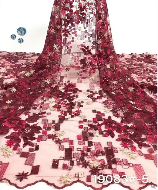 Последняя швейцарская вуаль кружева с блестками, африканская кружевная ткань высокое качество нигерийский французский тюль сетка Кружевная Ткань 5 ярдов A1728 - Цвет: 2