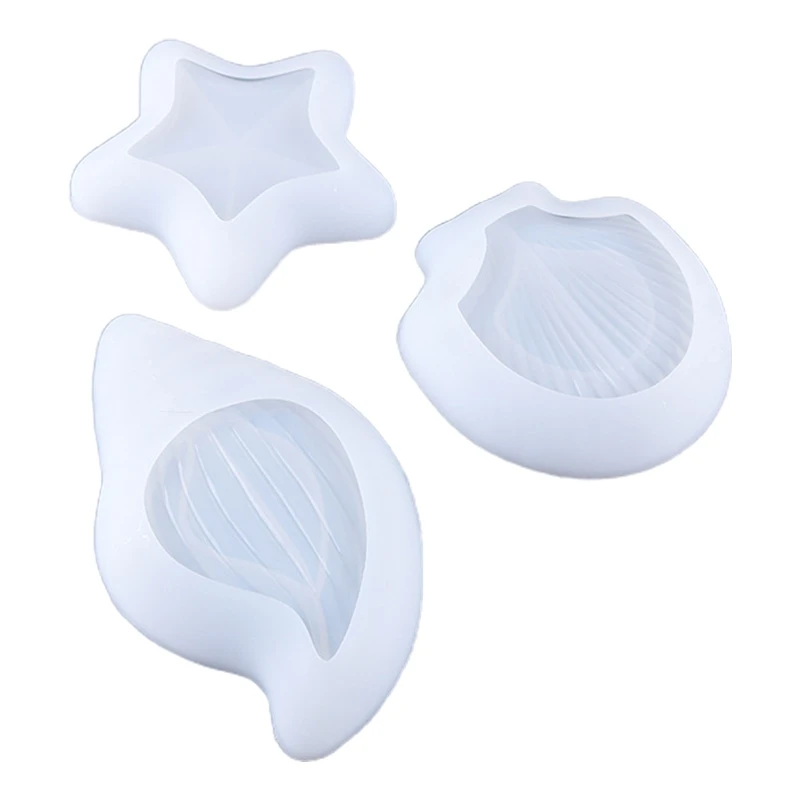 

Crystal Epoxy Resin Mold Starfish Conch Shell Plate Dish Ashtray Silicone Mould