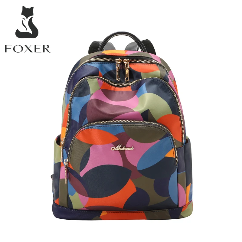

Модный женский рюкзак FOXER из ткани Оксфорд, водонепроницаемый холщовый дорожный рюкзак камуфляжного цвета, вместительная повседневная шко...