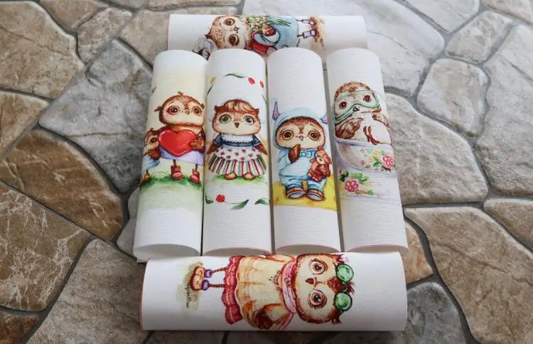 6 шт. ночное хлопковое белье Сова покрашенного вручную живопись цифровые