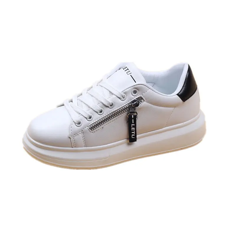 

Fashion White Shoes Female 2021 Spring And Autumn New Breathable Sports Shoes 35-44 Large Size Thick-soled Casual Women's Shoes