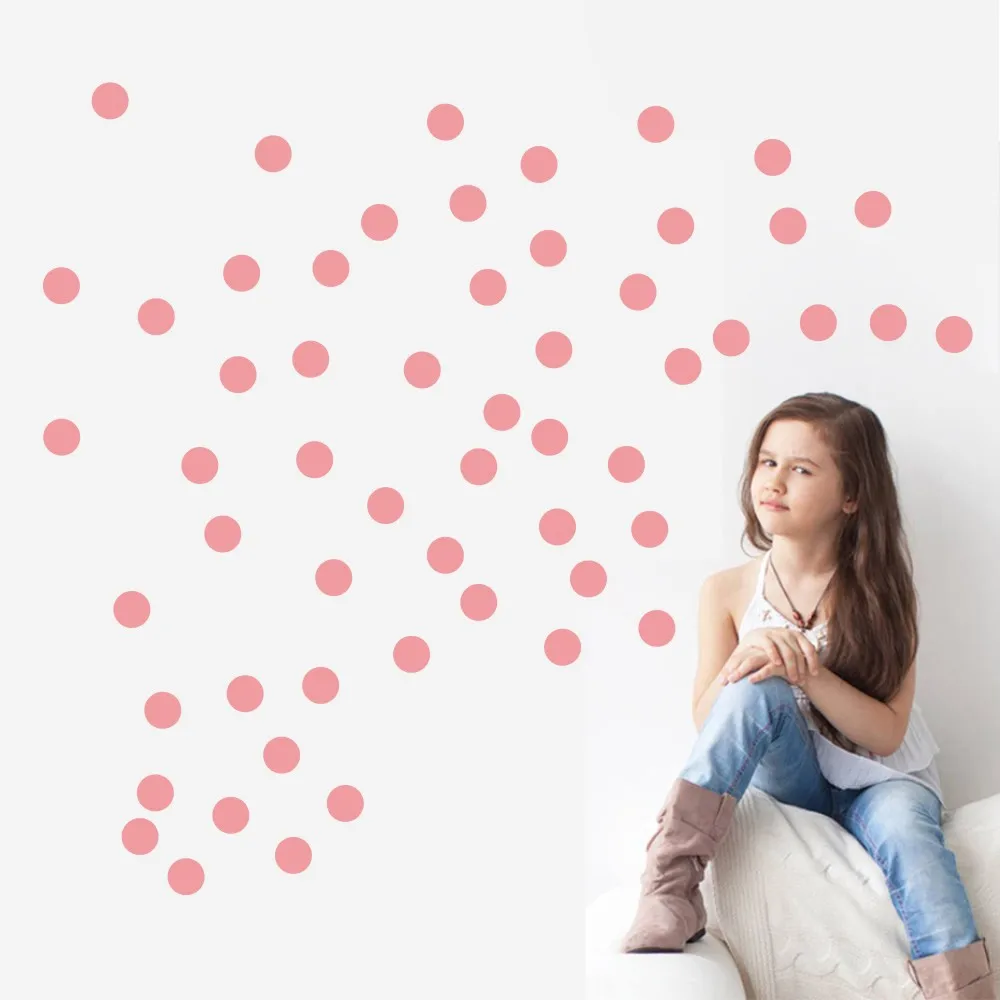 

80pcs 4 cm Classic Wave Round Point Polk Dot Wall Sticker for Nursery Baby Children kids Bedroom Living RoomA10-001
