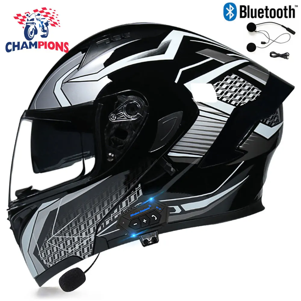 

Новинка прочный износостойкий внешний шлем Bluetooth для мотокросса мотоциклетный шлем Мотогонки шлемы для верховой езды со съемной подкладко...