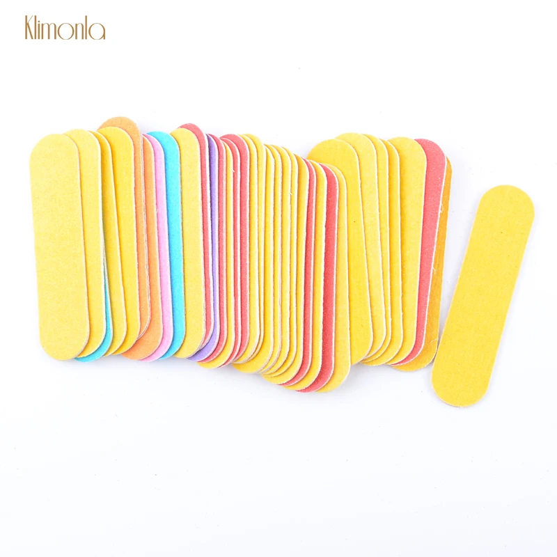 Двухсторонняя цветная мини пилка для ногтей 100 шт. инструменты маникюра nagelvijl УФ