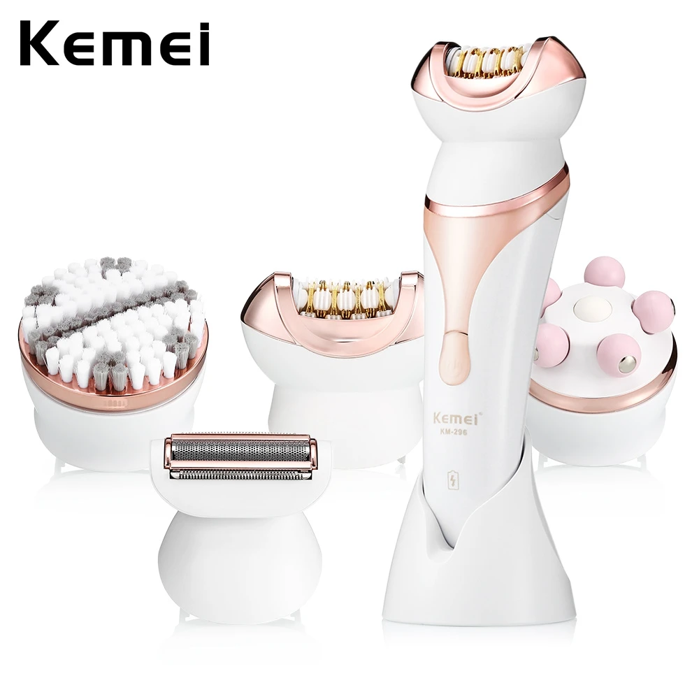 Kemei Эпилятор 4 в 1 Многофункциональный водонепроницаемый женский Электрический бритвенный триммер машинка для депиляции лица Женская бритва