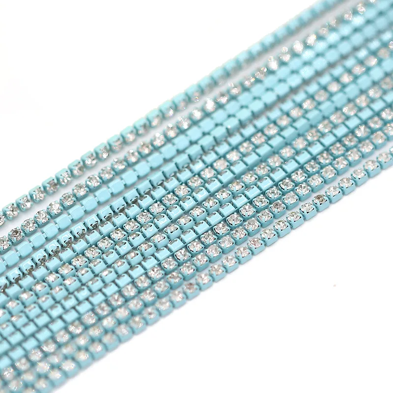 1 ярд/рулон 2 мм Стразы электрофоретическая цветная цепочка-коготь плотные