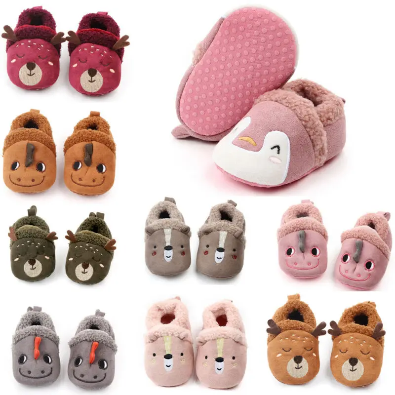 Zapatos para bebé de 0 a 18M, antideslizantes, cálidos y suaves, de lana, para Primavera e invierno,