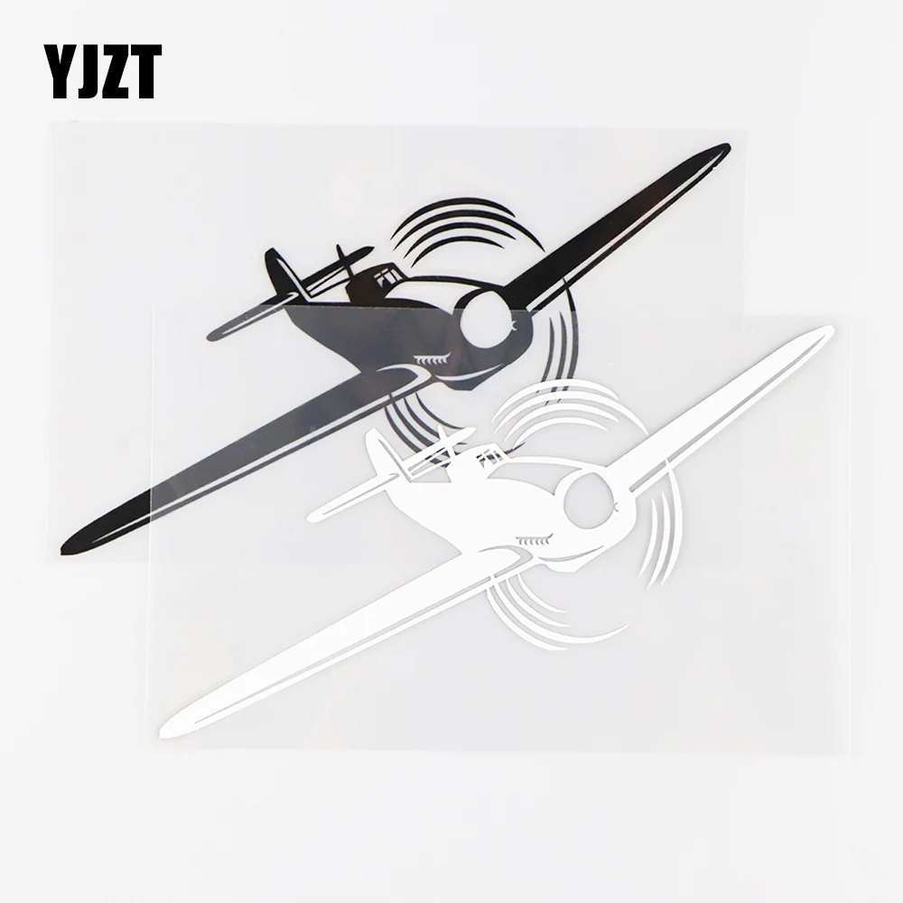YJZT 16X10CM Spitfire Plane Personality Airplane Decor Vinyl Car Sticker Decal Aircraft Black / Silver 10A-0242