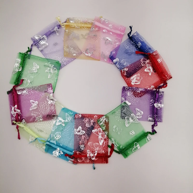 200 шт Бабочка с изображением луны и звезд подарочная Сумка из органзы 7*9*9*12 13*18 см