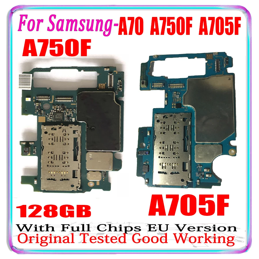 Оригинальная материнская плата для Samsung Galaxy A70 A705F A705GM/U 128 ГБ SM-A750F SM-A705F | Мобильные
