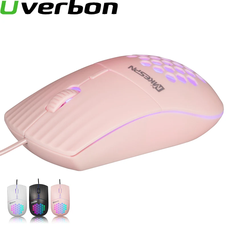 

USB Wired Gaming Mouse 1600 DPI RGB Lightweight Honeycomb Shell Mouse Ergonomic Mice with Ultra Weave Cable For Computer Game PC